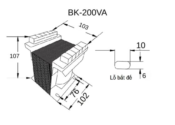 Biến áp điều khiển BK-200VA