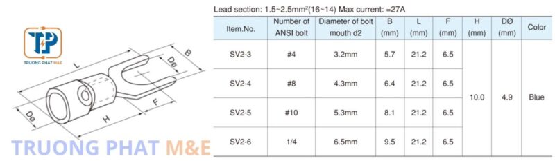 Đầu Cos Chữ Y SV2-4 7 Đầu Cos Chữ Y