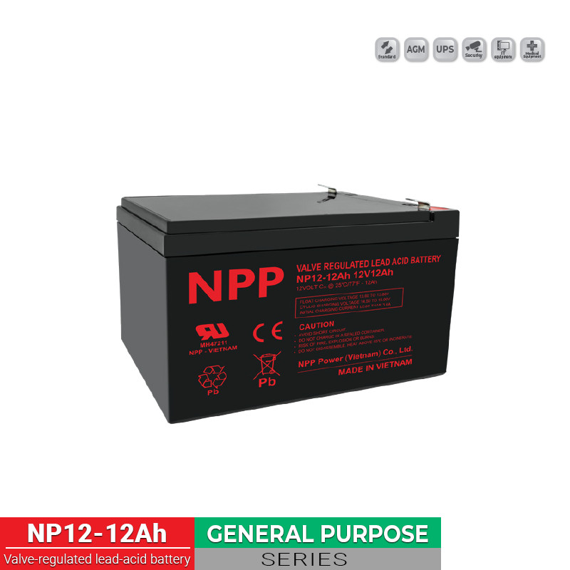 Ắc Quy NPP 12Ah 12V AGM kín khí chính hãng
