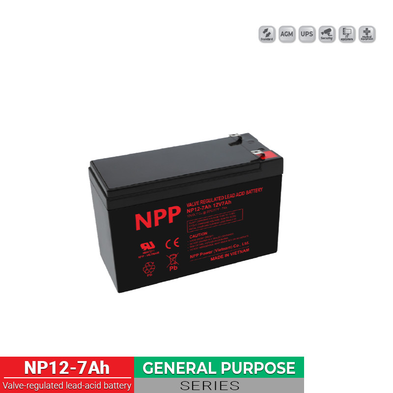 Ắc Quy NPP 7Ah 12V NP12-7Ah chính hãng
