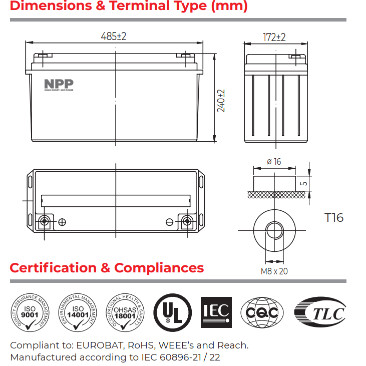 Ắc Quy NPP 150AH-12V 3 Ắc Quy NPP 150AH-12V